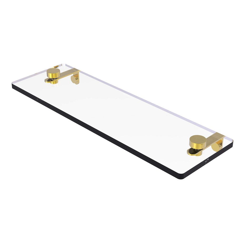 Allied Brass NS-1/16 16 Inch Vanity Beveled Edges Glass Shelf, Polished Brass