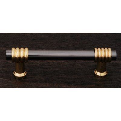R.K. International CP Series 3" Center Bar Pull Finish: Black Nickel / Polished Brass