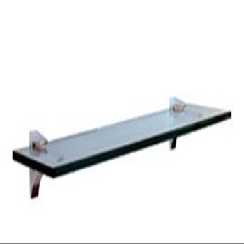 TechnologyLK 10" x 36" Glass Shelf Clip Kit with Black Brackets