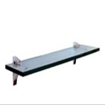TechnologyLK 10" x 36" Glass Shelf Clip Kit with Black Brackets