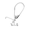 T&S Brass 5PR-8W12 Pre-Rinse Wall Mount Base with 8-Inch Centers, 6-Inch Wall Bracket and 12-Inch Add-On Faucet, gray view 1