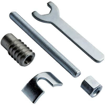 Bed Rail Connection System - Sturdy Bed Hardware Kit w/Durable Metal Rail & Hardware Nuts for Easy Assembly- Includes Threaded Rods, Inserts & Slotted Washers  Easy DIY Installation
