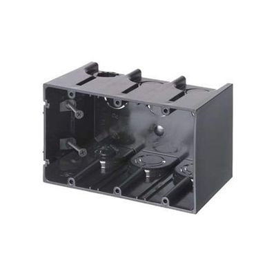 Arlington One-Box F103 Non-Metallic Switch Outlet Box, Plastic, 61.2 cu-in, 3 Gangs, 3 Outlets
