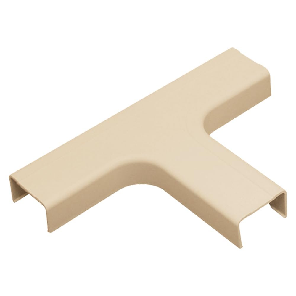 ICC Raceway Tee, Wire Organizer and Cable Management Fitting, Cord Cover for Wall & Floor, 3/4", Single Pack, Ivory