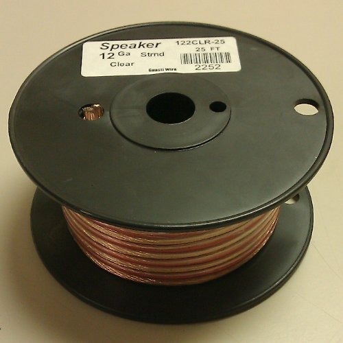 12 Gauge Clear Speaker Wire 25' Roll