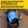 STANLEY - 251201 Stanley 25-1201 Blue Cloth, Reusable Filter with Clamp Ring for 1-5 Gallon Wet/Dry Vacuums, 1-Pack view 3