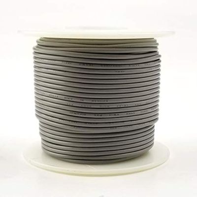 GPW Grey 22AWG Stranded 300V Hook Up Wire - 100' Roll