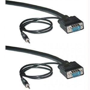 25FT SVGA HD15 M/m Premium Shielded Av Cable with 3.5MM Audio