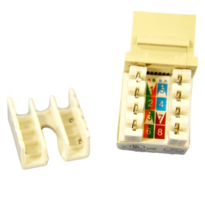 Cooper Wiring Devices 5547-5EV Category 5e Modular Snap-In Keystone Data Jack, RJ45 Ethernet Network Connection, 110-Type Termination, Ivory