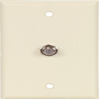 Cooper Wiring Devices 1172A 1-Gang Coaxial Cable Wall Plate, F-Type CATV Video Jack, Almond