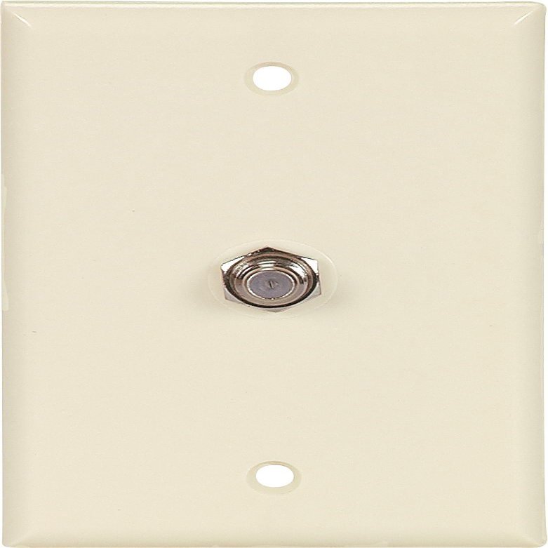 Cooper Wiring Devices 1172A 1-Gang Coaxial Cable Wall Plate, F-Type CATV Video Jack, Almond