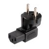 SF Cable, IEC 60320-C13 3 Prong Receptacle to Standard 3 Prong European Schuko CEE 7 Right Angle Plug Adapter view 1