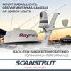 Scanstrut PTM-R1-1 Tapered Radar Mast for Lights, Cameras, GPS/VHF Antenna, and Raymarine, Garmin, Navico BR24/3G/4G Radomes view 3