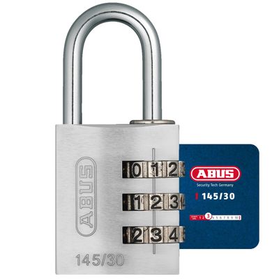 ABUS AB145/30 PLATA Padlock, Silver, 30
