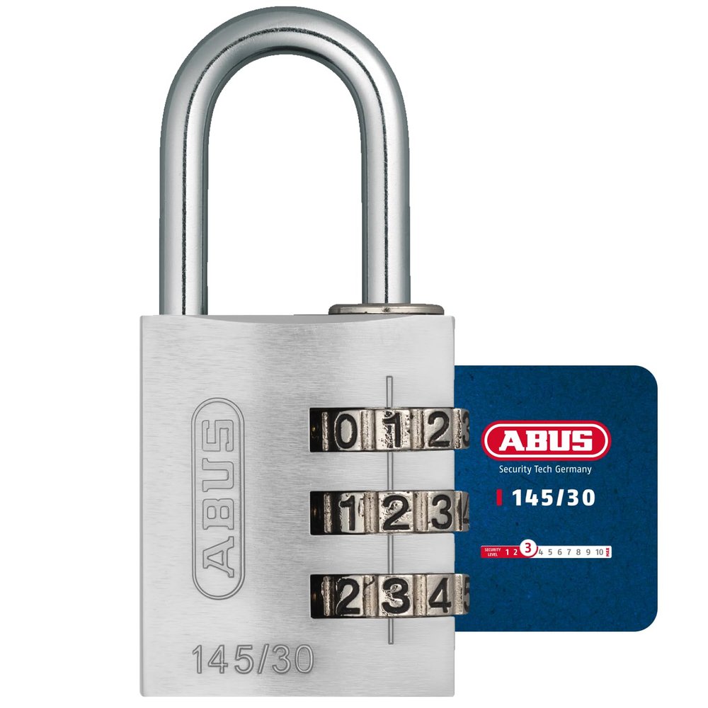 ABUS AB145/30 PLATA Padlock, Silver, 30