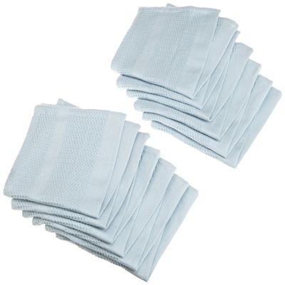 Design Imports CAMZ76310 Blue Stone Organic Cotton Waffle Cloth, (Pack of 12)