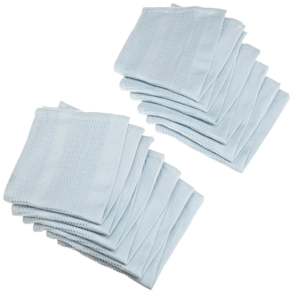 Design Imports CAMZ76310 Blue Stone Organic Cotton Waffle Cloth, (Pack of 12)