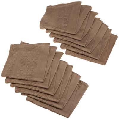 Design Imports CAMZ76311 Mocha Organic Cotton Waffle Cloth, (Pack of 12)