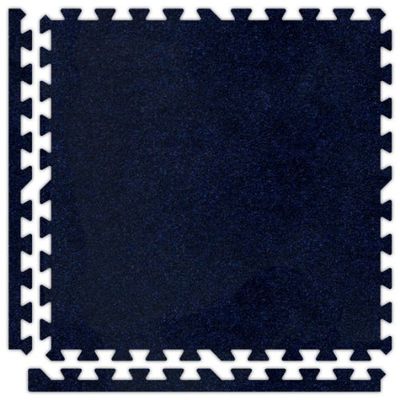 8' x 8' (16 pieces) Navy Blue Premium SoftCarpets Interlocking Comfortable Carpet/EVA Foam Rubber