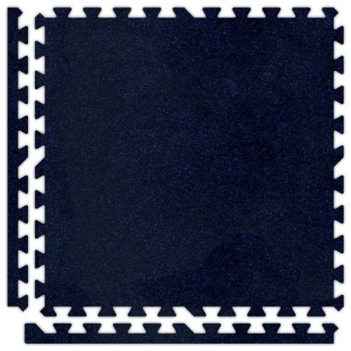 8' x 8' (16 pieces) Navy Blue Premium SoftCarpets Interlocking Comfortable Carpet/EVA Foam Rubber