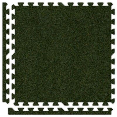 Alessco 10' x 10' (25 pieces) Grass Green Premium SoftCarpets Interlocking Comfortable Carpet/EVA Foam Rubber