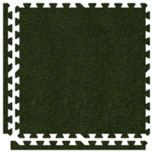 Alessco 10' x 10' (25 pieces) Grass Green Premium SoftCarpets Interlocking Comfortable Carpet/EVA Foam Rubber