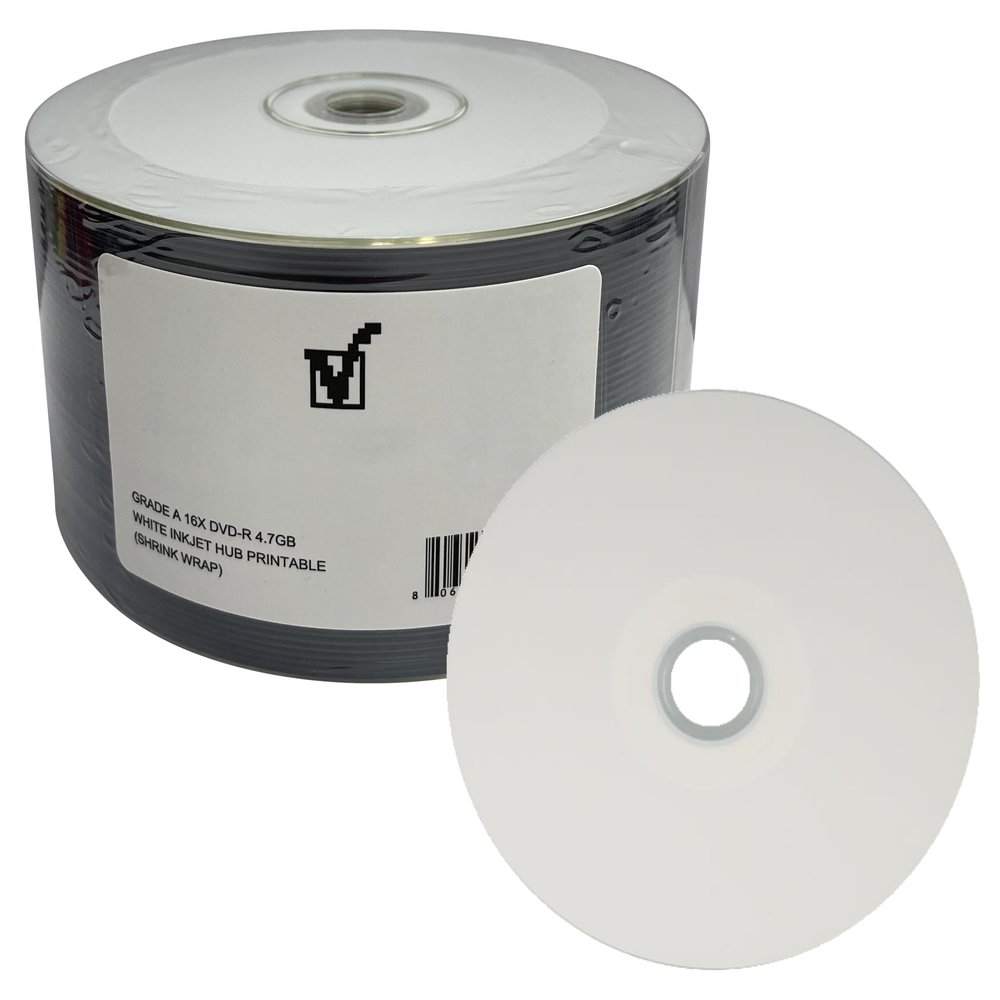 Mediaxpo 1,200 Grade A 16X DVD-R 4.7GB White Inkjet Hub Printable (Shrink Wrap)