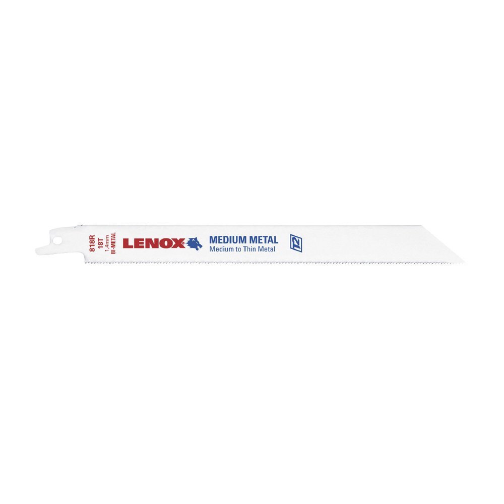 Lenox Tools 21519814R Metal Cutting Reciprocating Saw Blade with Power Blast Technology, Bi-Metal, 8-inch, 14 TPI, 5/PK