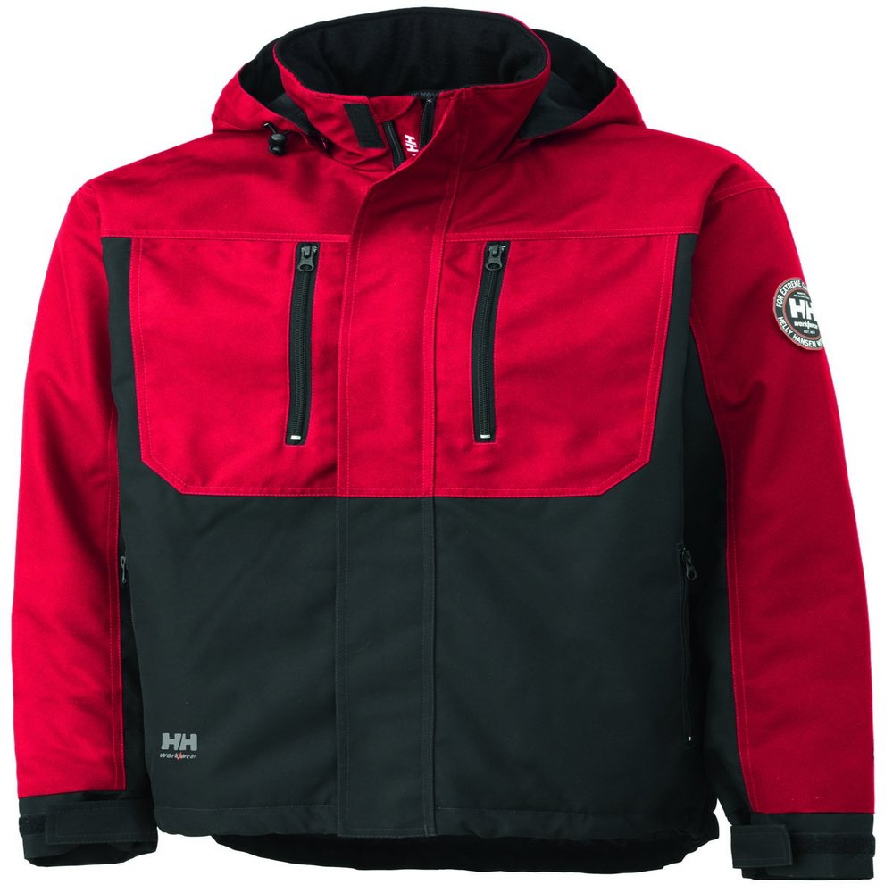 Helly-Hansen Men's Workwear Berg Insulated Winter Jacket, 130 Hh Red/Black - M
