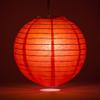 Luna Bazaar Decorative Paper Lantern - (Single, 20-Inch, Red, Parallel Ribbing) Round Paper Lantern - Ideal Wedding and Party Decor or Home Accent, Lighting Optional view 2