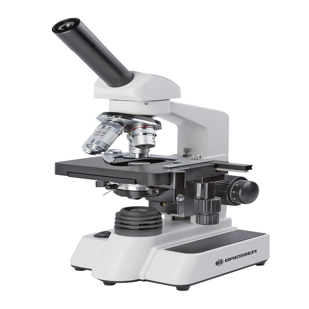 Bresser Erudit DLX ABS acrylic Microscope, 40x-600x, LED light, rechargeable battery, monocular, 2 years warranty