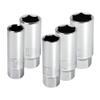 Powerbuilt 3/8-Inch Drive Spark Plug Socket Set, 6 Point, Deep Thin Wall, 5 Piece Metric and SAE - 640855, Grey view 1