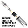 Powerbuilt 3/8-Inch Drive Spark Plug Socket Set, 6 Point, Deep Thin Wall, 5 Piece Metric and SAE - 640855, Grey view 2
