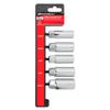 Powerbuilt 3/8-Inch Drive Spark Plug Socket Set, 6 Point, Deep Thin Wall, 5 Piece Metric and SAE - 640855, Grey view 3