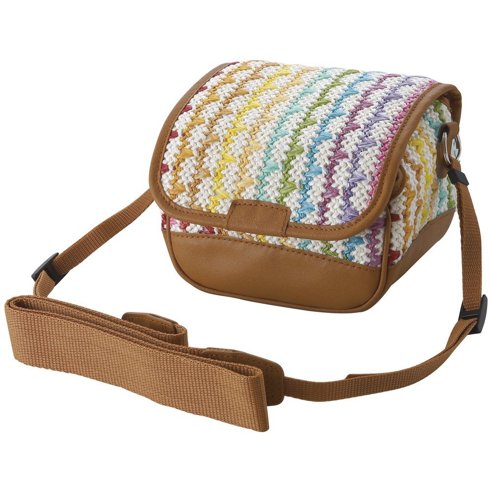 roasu Shoulder Belted Compact Mirrorless Camera Case Weave Fabric specification Brown x White DCC  or  s01brw