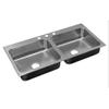 Just Double Bowl Drop-in Stainless Steel Sink, ADA, 18 GA, 3 Hole, OD 22" x 33", DL-ADA-2233-A-GR-3-5-5-DCR view 1