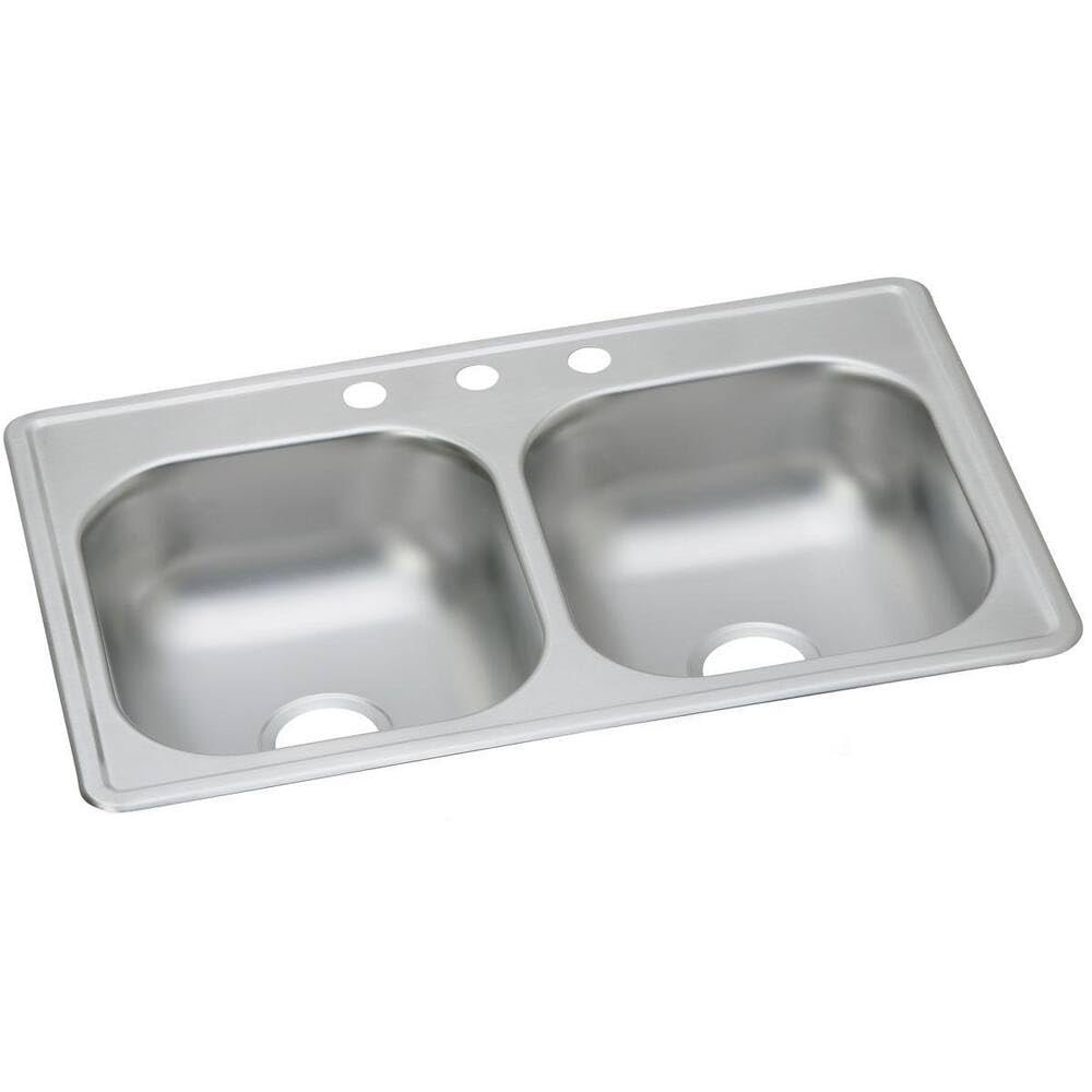 Elkay DSE233193 Dayton Equal Double Bowl Drop-in Stainless Steel Sink