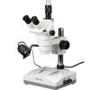 AmScope ZM-2TZ Professional Trinocular Stereo Zoom Microscope, EW10x Eyepieces, 3.35X-90X Magnification, 0.67X-4.5X Zoom Objective, Upper and Lower Halogen Lighting, Pillar Stand, 110V-120V, Includes 0.5x and 2.0x Barlow Lenses view 1