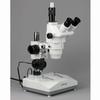 AmScope ZM-2TZ Professional Trinocular Stereo Zoom Microscope, EW10x Eyepieces, 3.35X-90X Magnification, 0.67X-4.5X Zoom Objective, Upper and Lower Halogen Lighting, Pillar Stand, 110V-120V, Includes 0.5x and 2.0x Barlow Lenses view 3