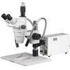 AmScope ZM-1TZ-FOD Professional Trinocular Stereo Zoom Microscope, EW10x Eyepieces, 3.35X-90X Magnification, 0.67X-4.5X Zoom Objective, Dual-Gooseneck Fiber-Optic Light, Large Pillar-Style Table Stand, Includes 0.5x and 2.0x Barlow Lenses view 1