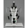 AmScope ZM-1TZ-FOD Professional Trinocular Stereo Zoom Microscope, EW10x Eyepieces, 3.35X-90X Magnification, 0.67X-4.5X Zoom Objective, Dual-Gooseneck Fiber-Optic Light, Large Pillar-Style Table Stand, Includes 0.5x and 2.0x Barlow Lenses view 2