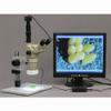 AmScope ZM-1TZ-64S-M Digital Professional Trinocular Stereo Zoom Microscope, EW10x Eyepieces, 3.35X-90X Magnification, 0.67X-4.5X Zoom Objective, 64-Bulb LED Ring Light, Large Pillar-Style Table Stand, 110V-240V, Includes 0.5x and 2.0x Barlow Lenses, view 1