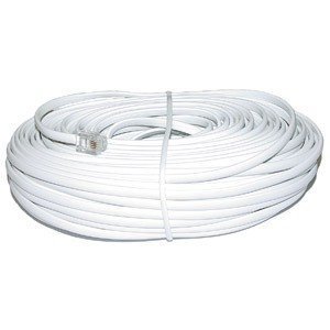 4 Conductor Telephone Line Cord - White / 100' : TE157WH