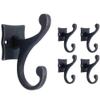 Franklin Brass Double Scroll (5-Pack) Coat and Hat Wall Hooks Double Hooks for Hanging Tumbled Dark Gunmetal Wall Mount Hanger Backpack, Purse, Bag, Towel Organization Decorative Hooks FBSCRH5-TDG-C view 1