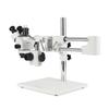 AmScope SM-4TZ-144A Professional Trinocular Stereo Zoom Microscope, WH10x Eyepieces, 3.5X-90X Magnification, 0.7X-4.5X Zoom Objective, Four-Zone LED Ring Light, Double-Arm Boom Stand, 110V-240V, Includes 0.5X and 2.0X Barlow Lens view 2