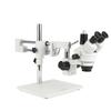 AmScope SM-4TZ-144A Professional Trinocular Stereo Zoom Microscope, WH10x Eyepieces, 3.5X-90X Magnification, 0.7X-4.5X Zoom Objective, Four-Zone LED Ring Light, Double-Arm Boom Stand, 110V-240V, Includes 0.5X and 2.0X Barlow Lens view 3