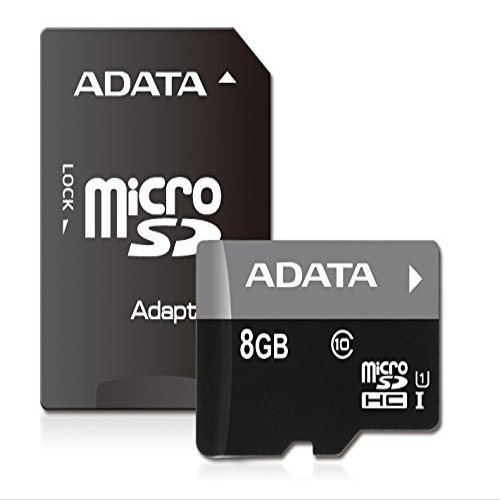 ADATA 8 GB Micro SDHC Card Class 10 with SD Adaptor AUSDH8GCL10-RA1