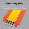 Checkers 4 Channel Industrial Drive Over Cable Protector End Caps for 1.25" Lines, 40k/Axle Load Capacity Hose and Cable Ramp for Heavy Duty Equipment, Made in The USA, Orange, CPEC4X125-O view 3