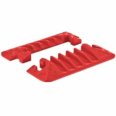 Checkers 5 Channel Industrial Drive Over Cable Protector End Capsfor 1.25" Lines, 40k/Axle Load Capacity Hose and Cable Ramp for Heavy Duty Equipment, Made in the USA, Orange, CPEC5X125-O