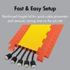Checkers 5 Channel Industrial Drive Over Cable Protector End Capsfor 1.25" Lines, 40k/Axle Load Capacity Hose and Cable Ramp for Heavy Duty Equipment, Made in the USA, Orange, CPEC5X125-O view 3